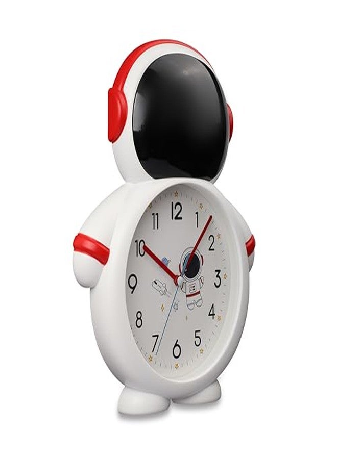 De'rons Astronaut Wall Clock for Kids Room Living Room Latest Stylish Cartoon Design Non-Ticking Silent Wall Clock for Boys Girls Bedroom Study Room Playroom 34 x 27 cm (Red) - Image 4